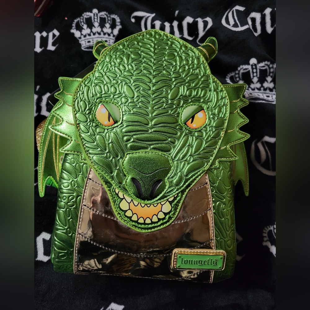 Loungefly Metallic Green Dragon Bam Exclusive Mini Backpack
